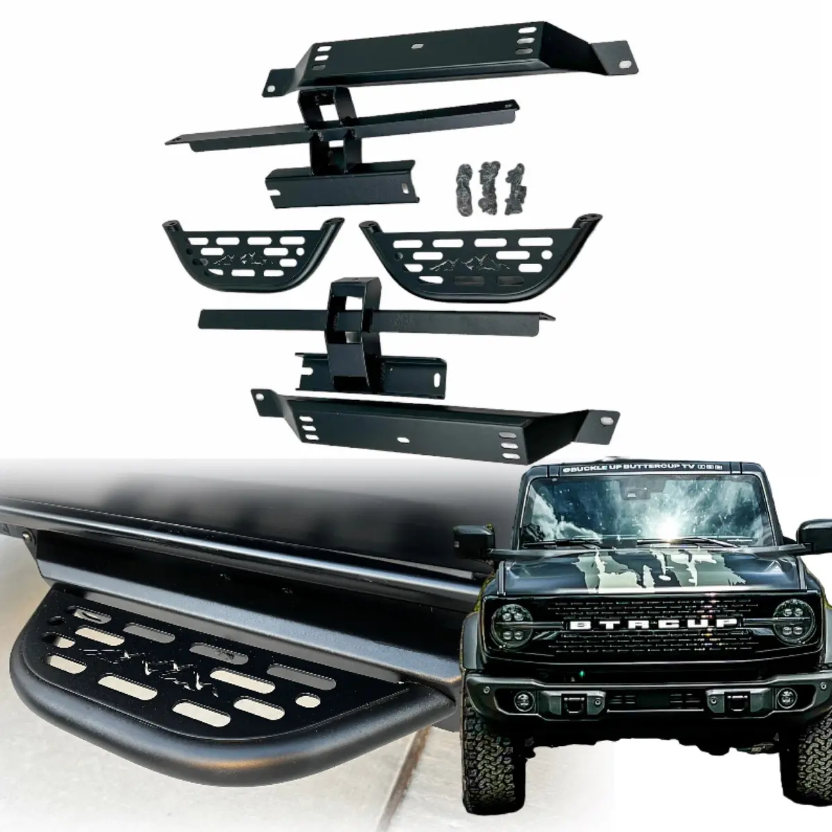 *Clearance* Bbm Gallop Bolt-On Steps For 2021 For 2021+ Ford Bronco 2D Or 4D Without Rock Rails Set Of 2 1