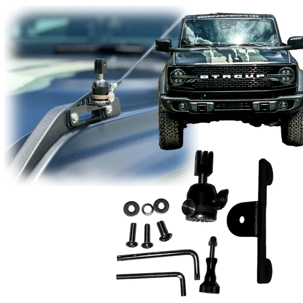 Bbm Trail Site Camera Or Go Pro Mount Bracket For 2021+ Ford Bronco | Bub6ggoprosite 1