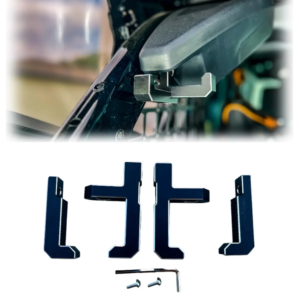 Bbm Trunk Cargo Hooks T+J Black 4Pcs Aluminum Set Of 2 For 2021+ Ford Bronco | Bub6ghooks4pc 1