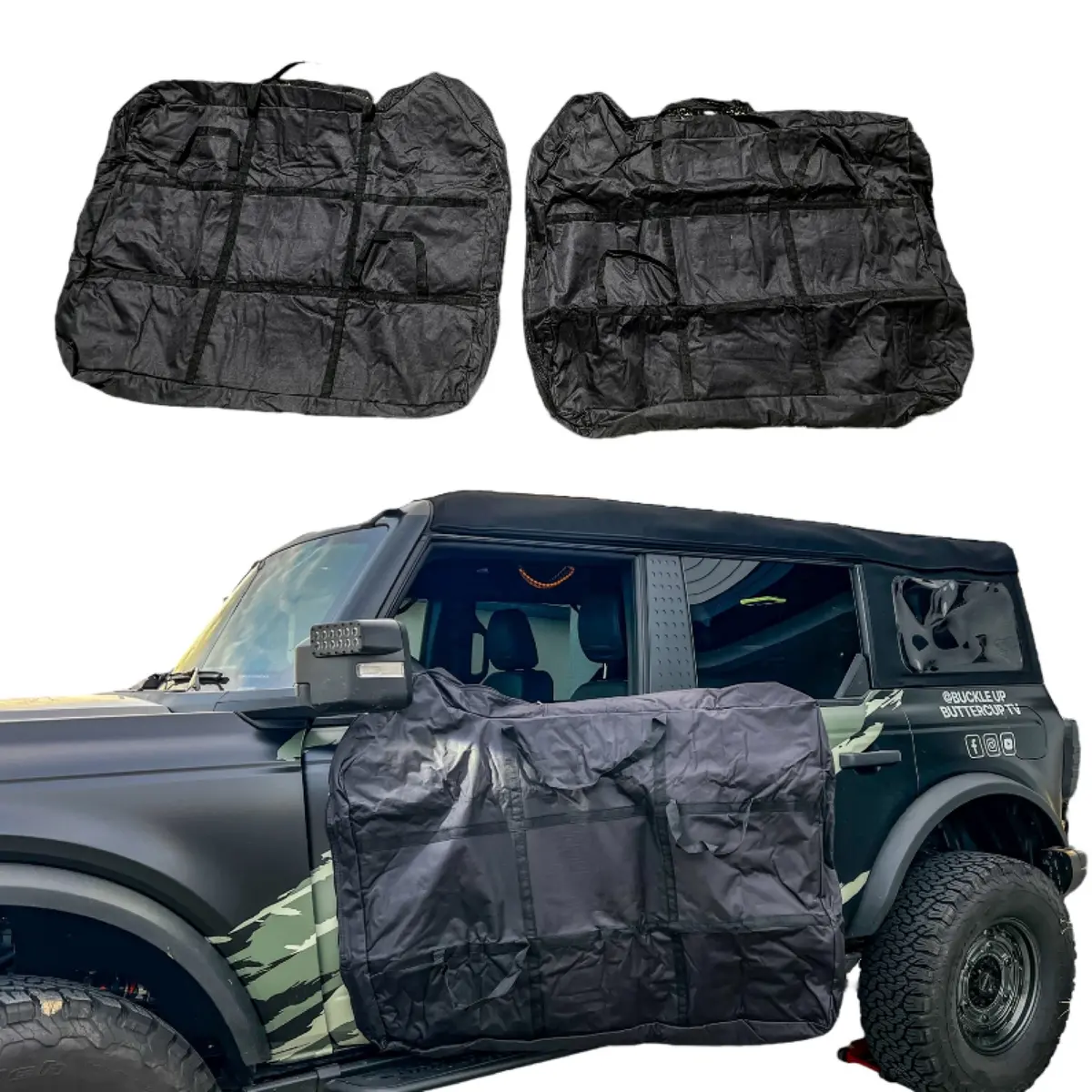 Bbm Front Door Storage Bags For 2021+ Ford Bronco 4-Door - 2 Bags 1