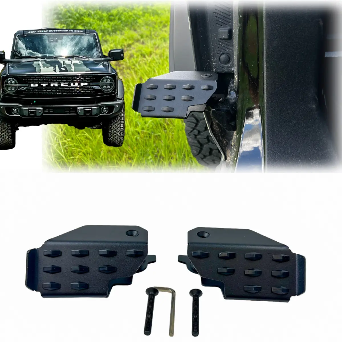 Bbm Foot Rest Peg Pedal For 2021+ Ford Bronco Set Of 2 1