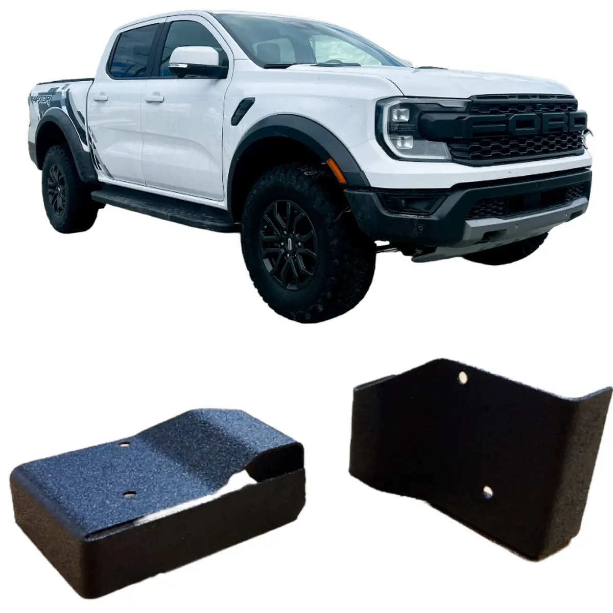 Trailing Arm Sensor Protector Guard And Skid Plate For 2024+ Ford Ranger Raptor Set Of 2 | Made In Usa 1