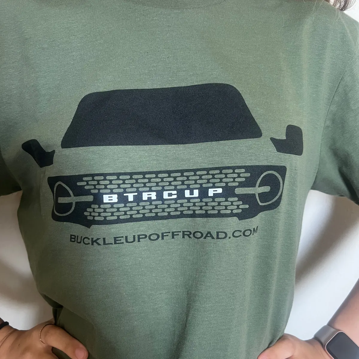Buckle Up Off-Road Merch Btrcup Bronco Grille T-Shirt - Military Green - Size 2Xl 2