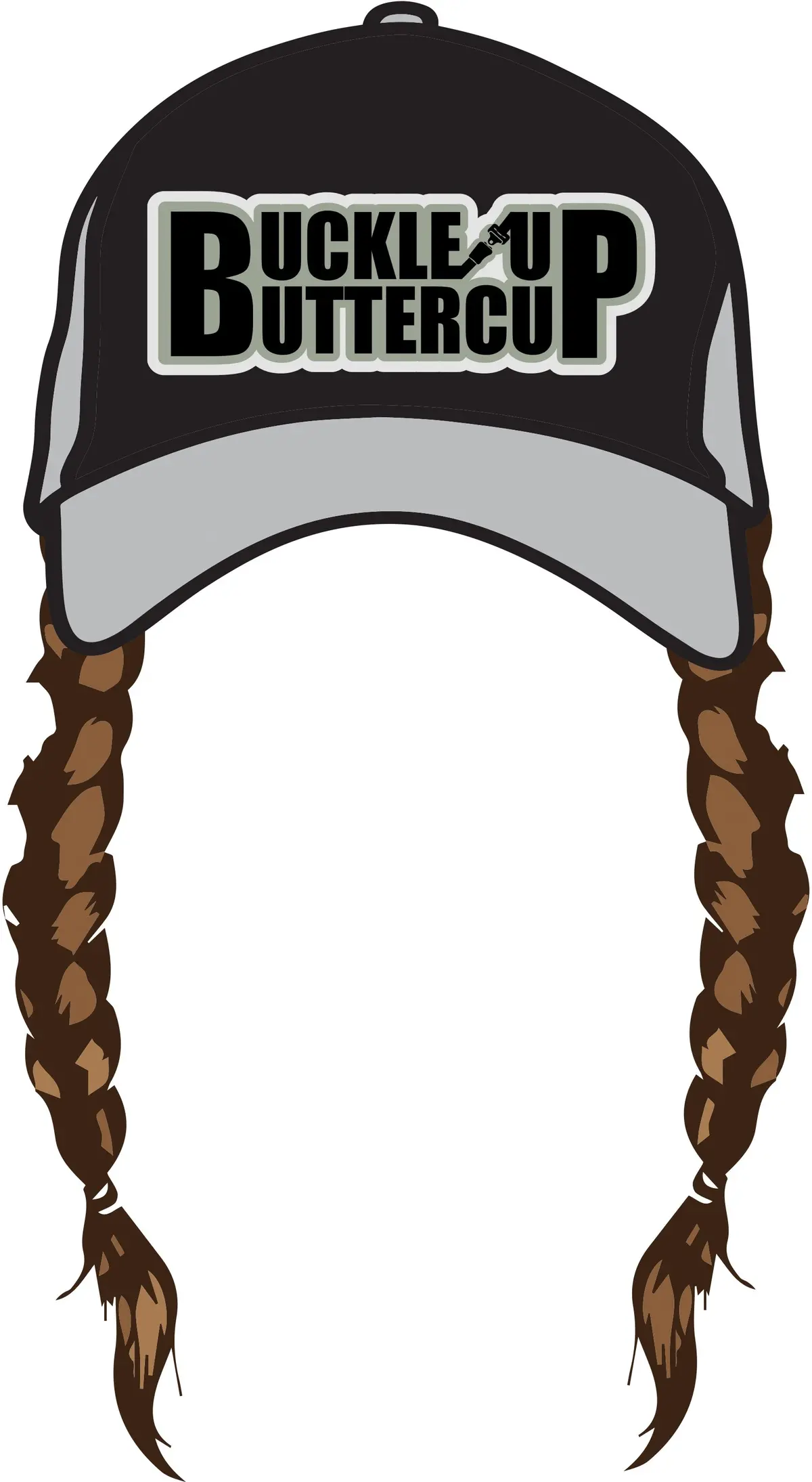 Buckle Up Buttercup Merch Krista Hat With Braids Sticker 1
