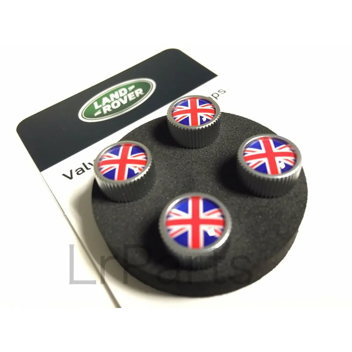 Tire Valve Cover Red & Blue Union Jack Design Set Genuine 1