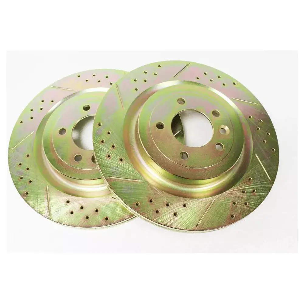Drill Grooved Vented Rear Brake Rotor Disc Set 1