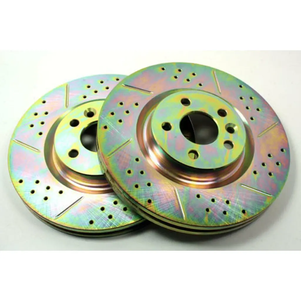 Front Brake Disc Drilled And Grooved Set Lr059122cdg New 1