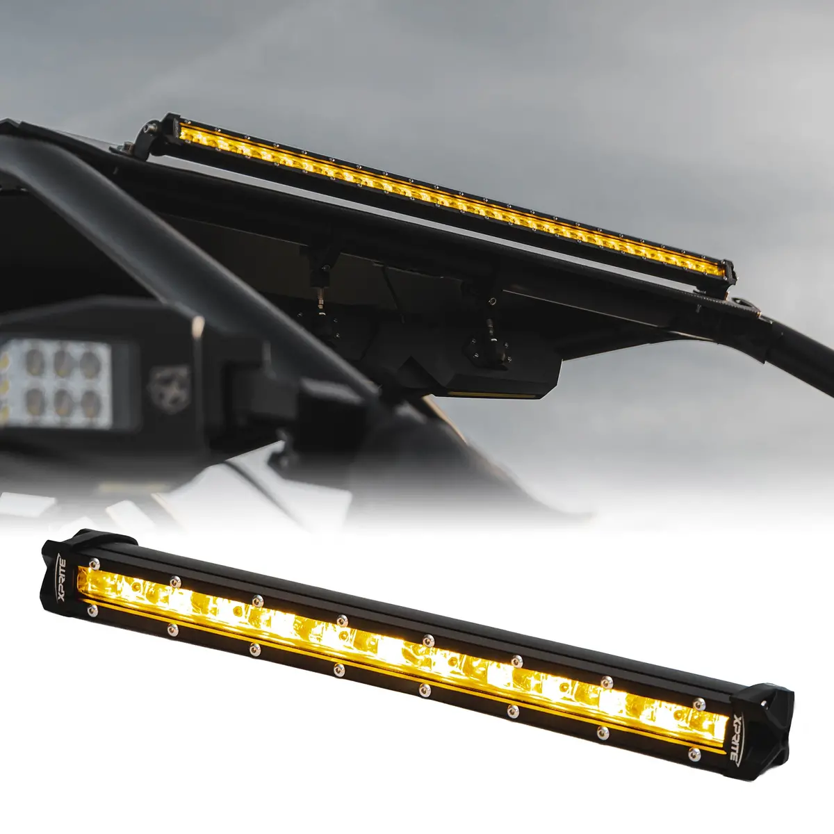 Yellow Flood Beam Led Light Bar | Ultra Thin Astro Series 4