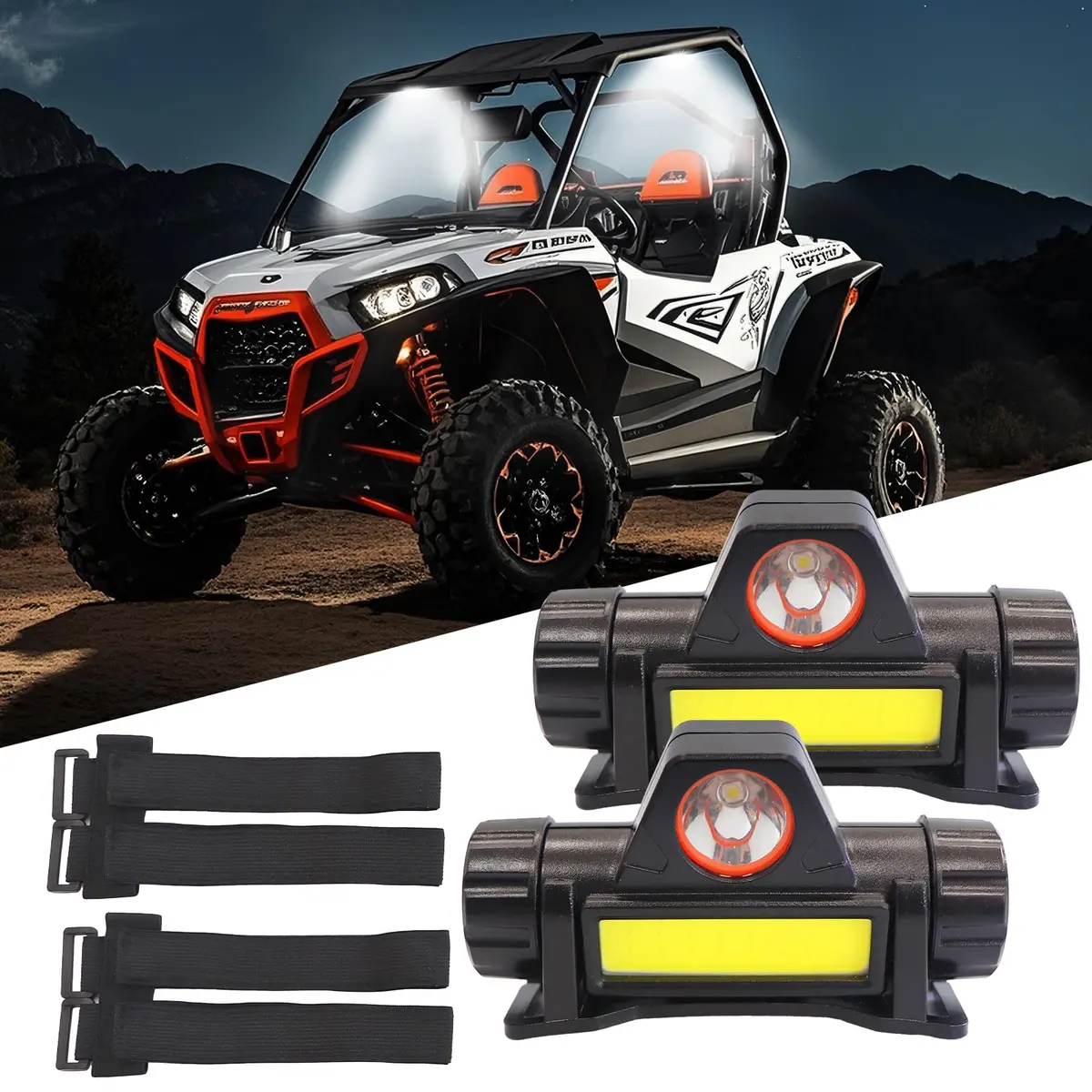 Rechargeable Utv Interior Light For Polaris Rzr Can Am Talon Kawasaki Golf Cart Boat Off-Road 1
