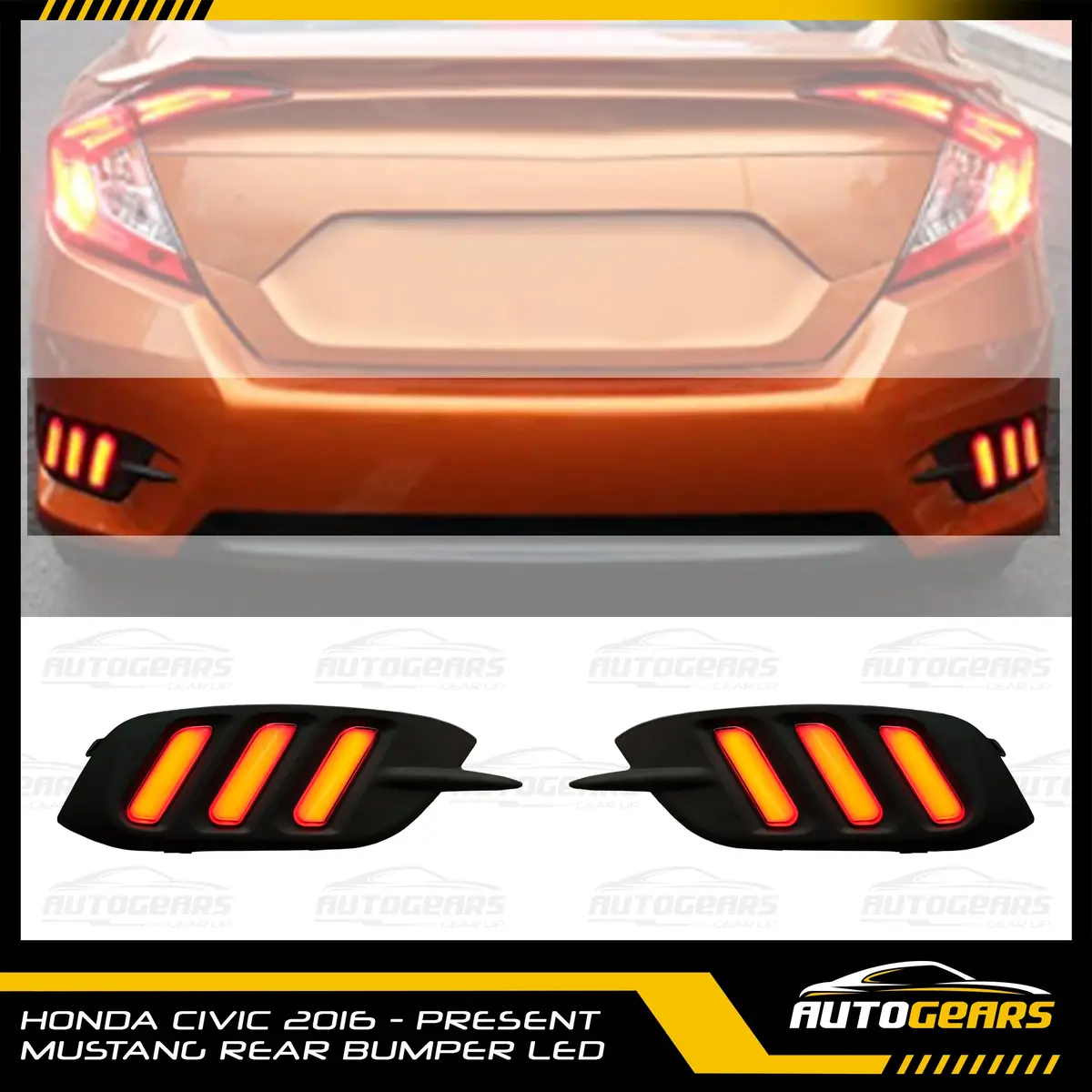 Honda Civic (2016 - 2021) Mustang Rear Bumper Led 1