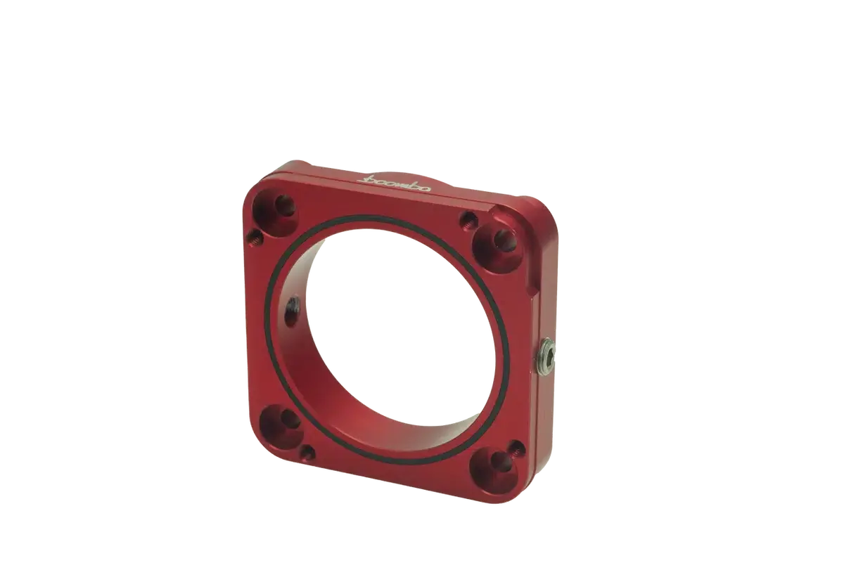 Boomba Racing 2.3L Throttle Body Spacer For 2021+ Ford Bronco & Ranger - Red 1