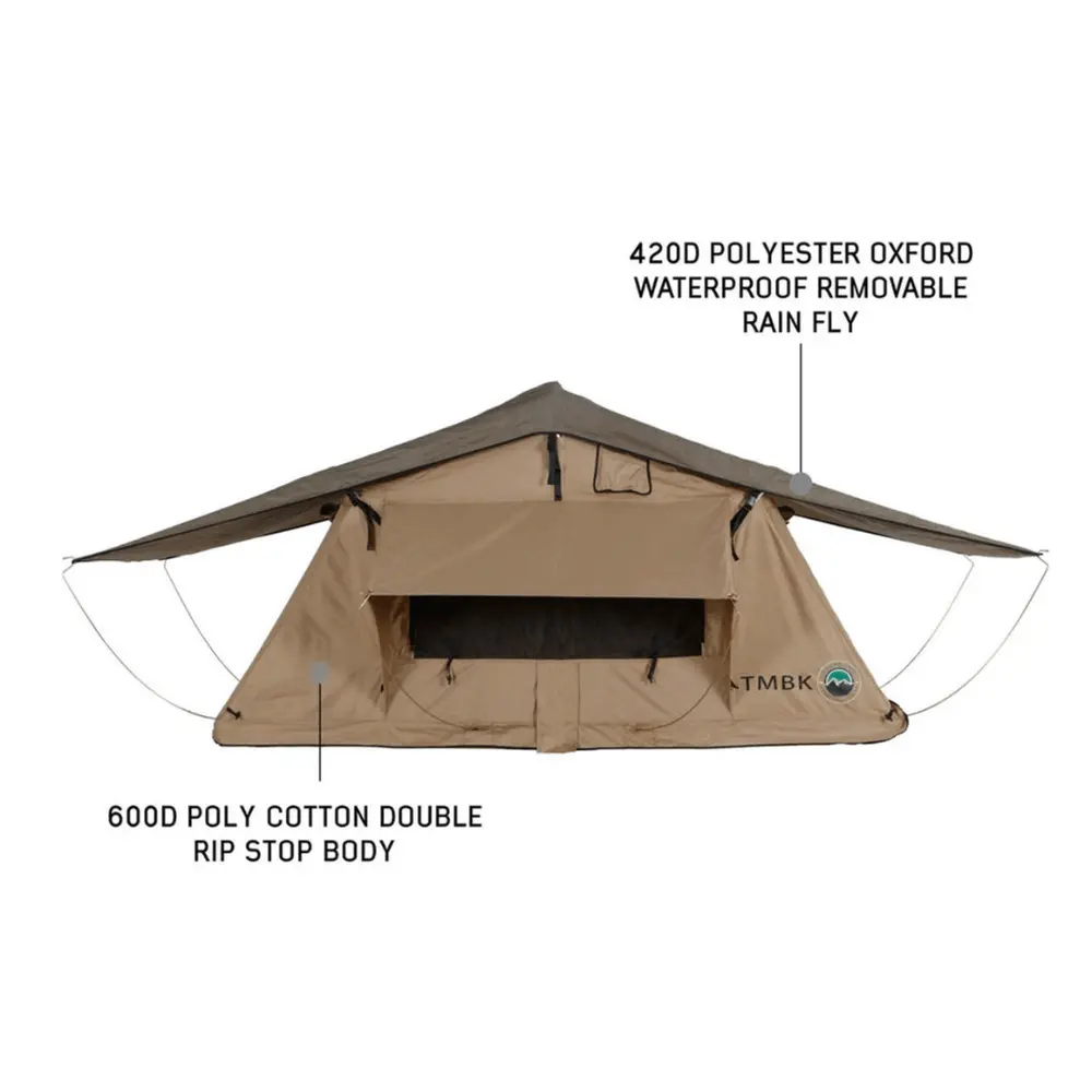 Ovs Tmbk 3 Person Roof Top Tent With Green Rain Fly 2