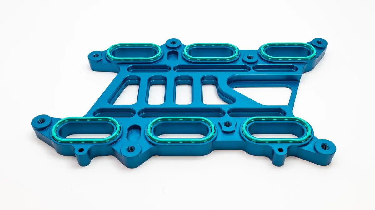 Boomba Racing Intake Manifold Spacer For 2.7L 2021+ Ford Bronco - Blue 1