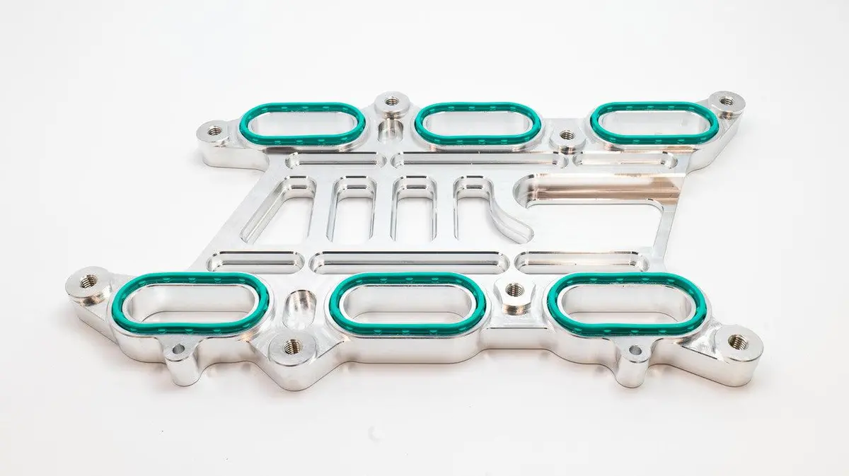 Boomba Racing Intake Manifold Spacer For 2.7L 2021+ Ford Bronco - Silver 1