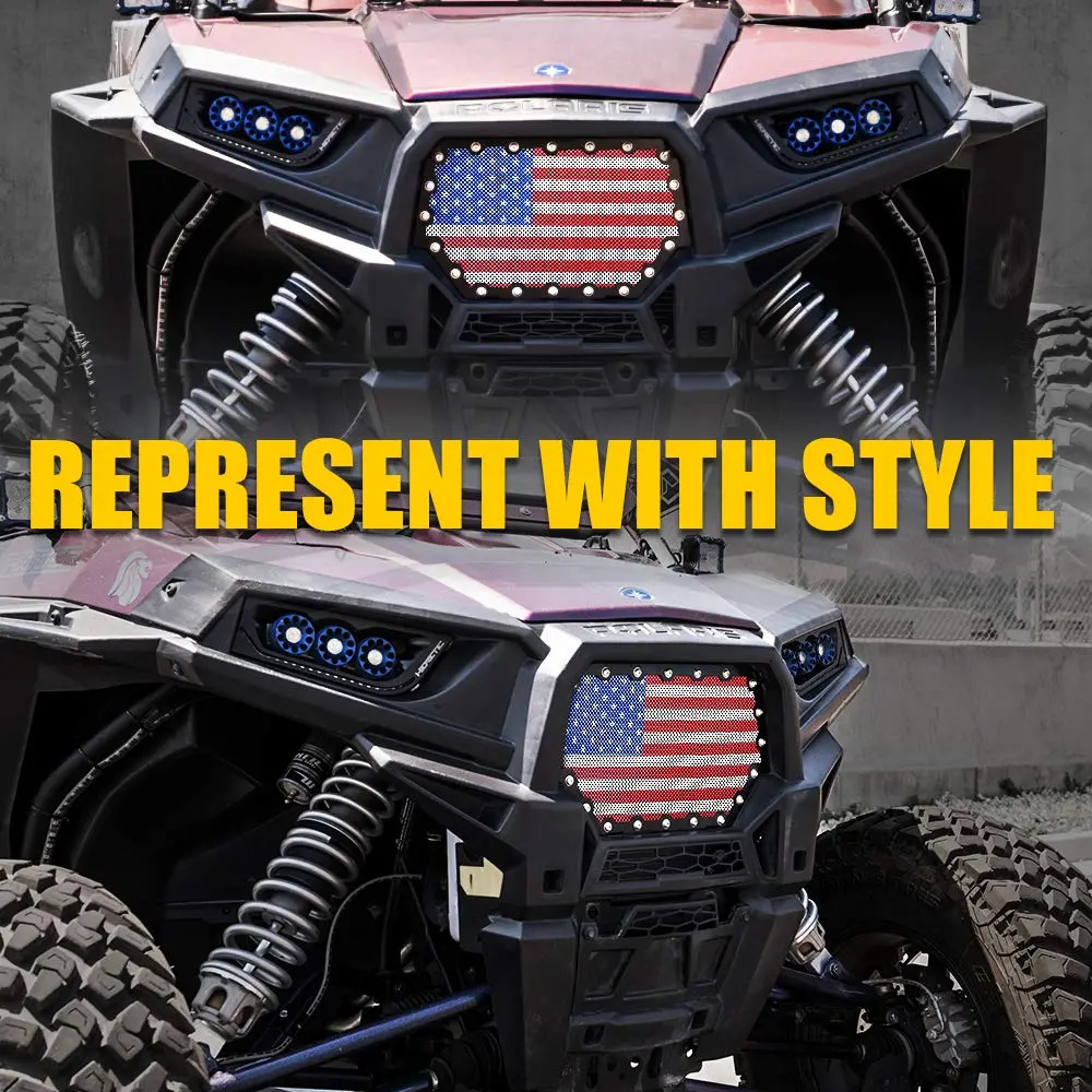 Polaris Rzr Black Steel Mesh Grille For 2014-2018 Polaris Rzr S 900 & Xp 1000 2