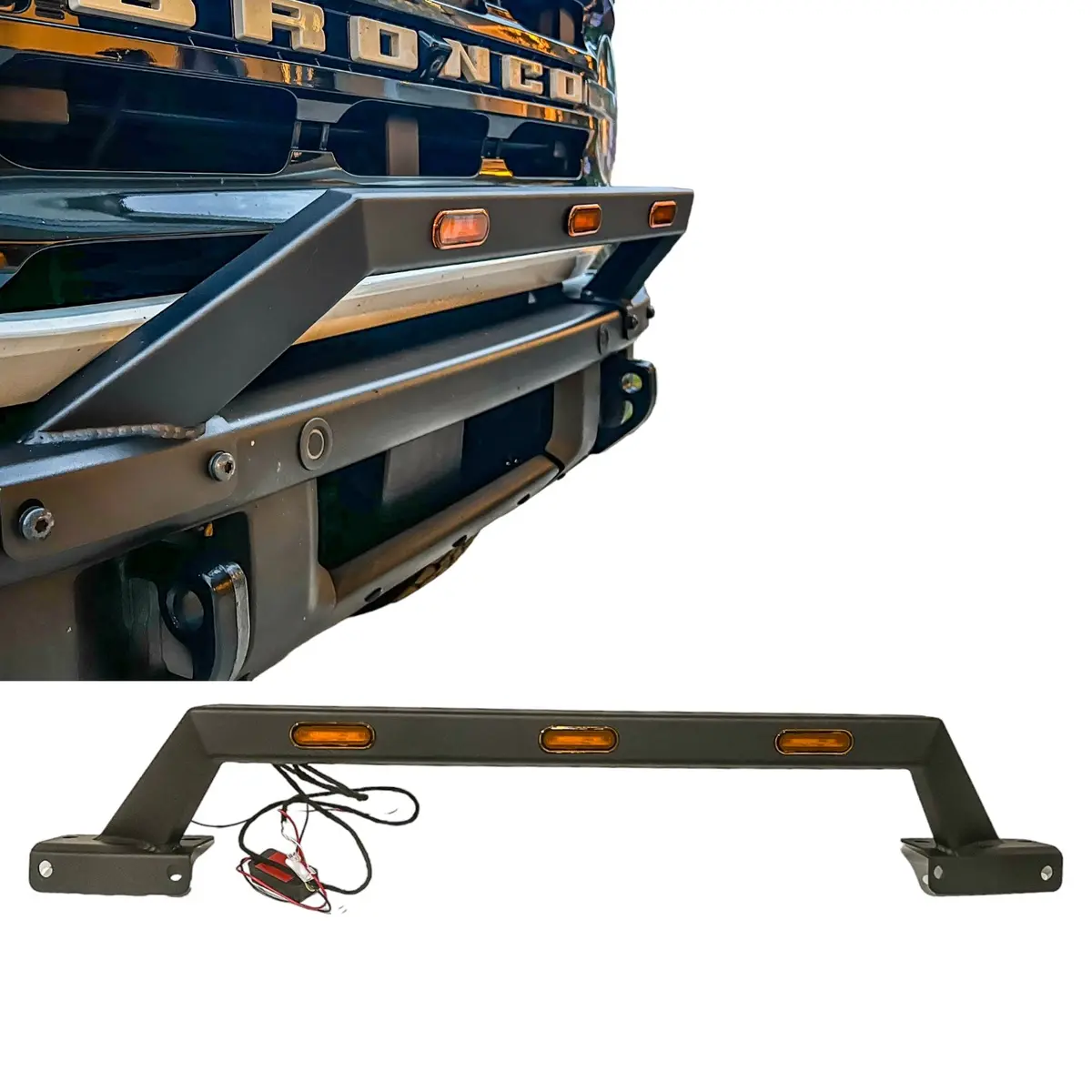 Lumen8 Bull Bar With Amber Lighting For 2021+ Ford Bronco With Modular Bumper | Bub6gbaramber 1
