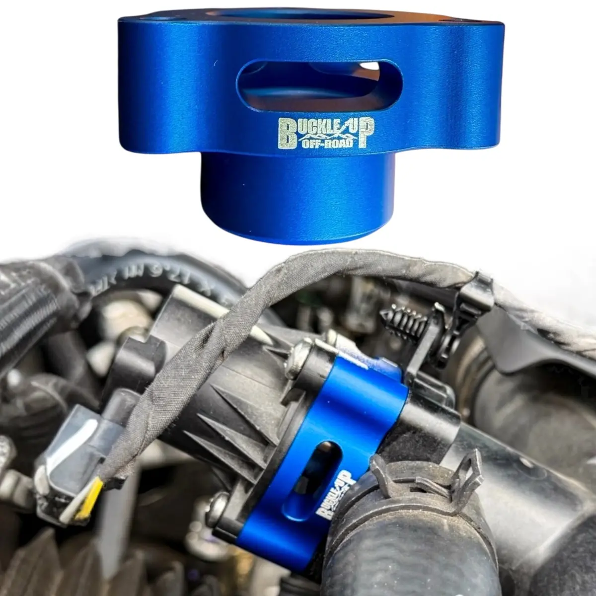 Buckle Up Off-Road Blue Blow Off Valve Adaptor Spacer For Ford Bronco, Bronco Raptor, Ranger Raptor & More 1