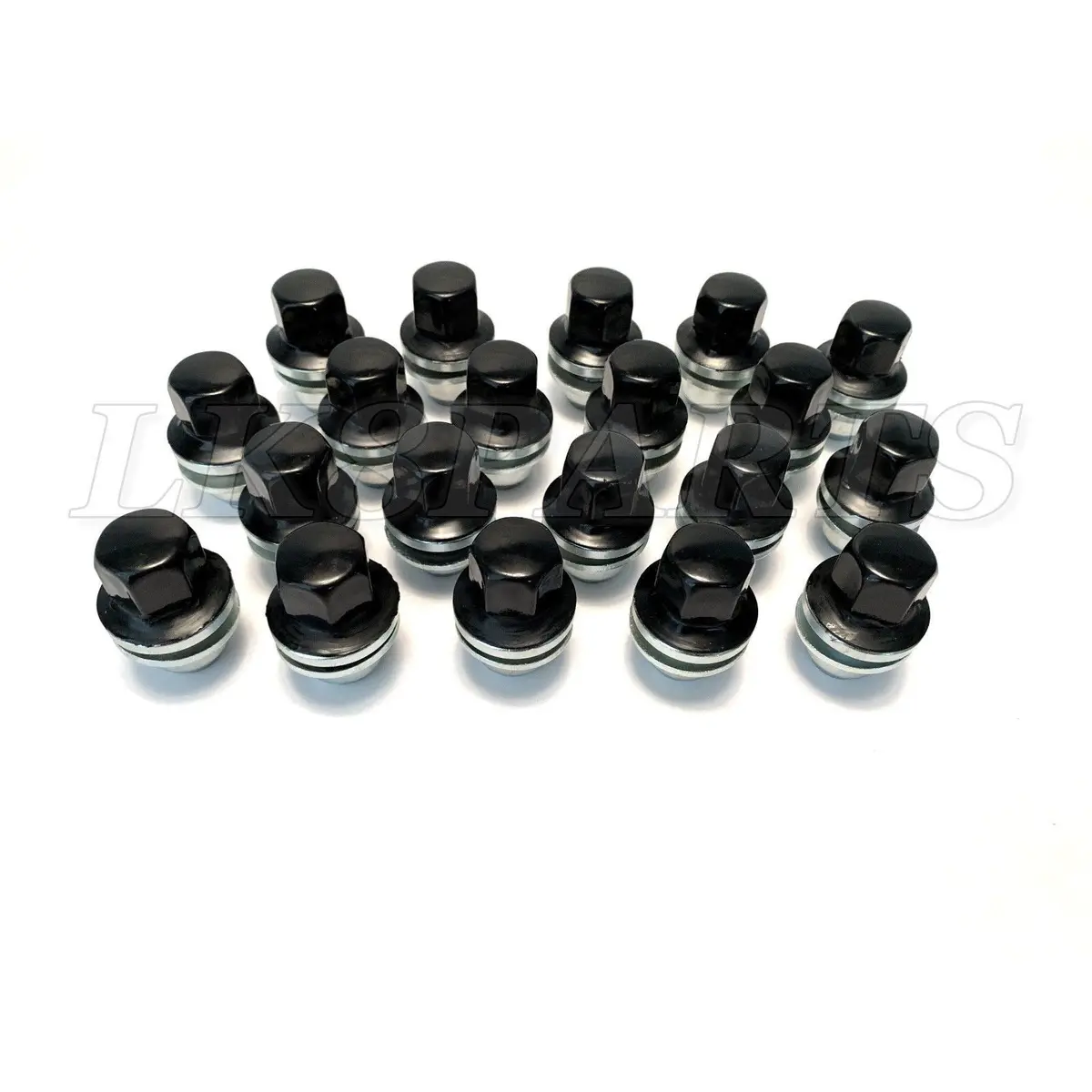 Black Capped Wheel Nuts Rrd500290b Set Of 20 Pcs New 1