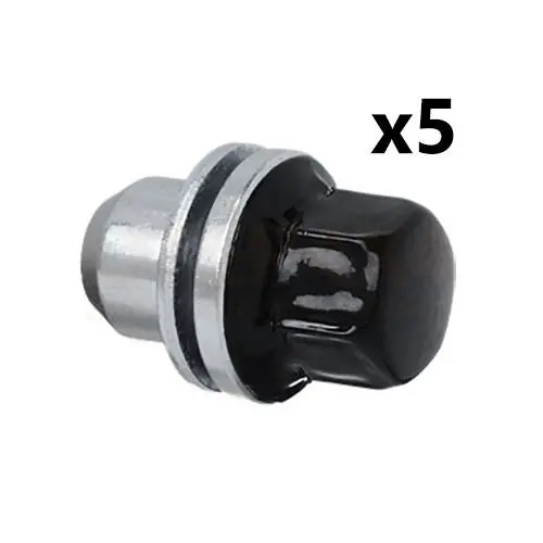 Set Of 5 Black Capped Wheel Nuts 1