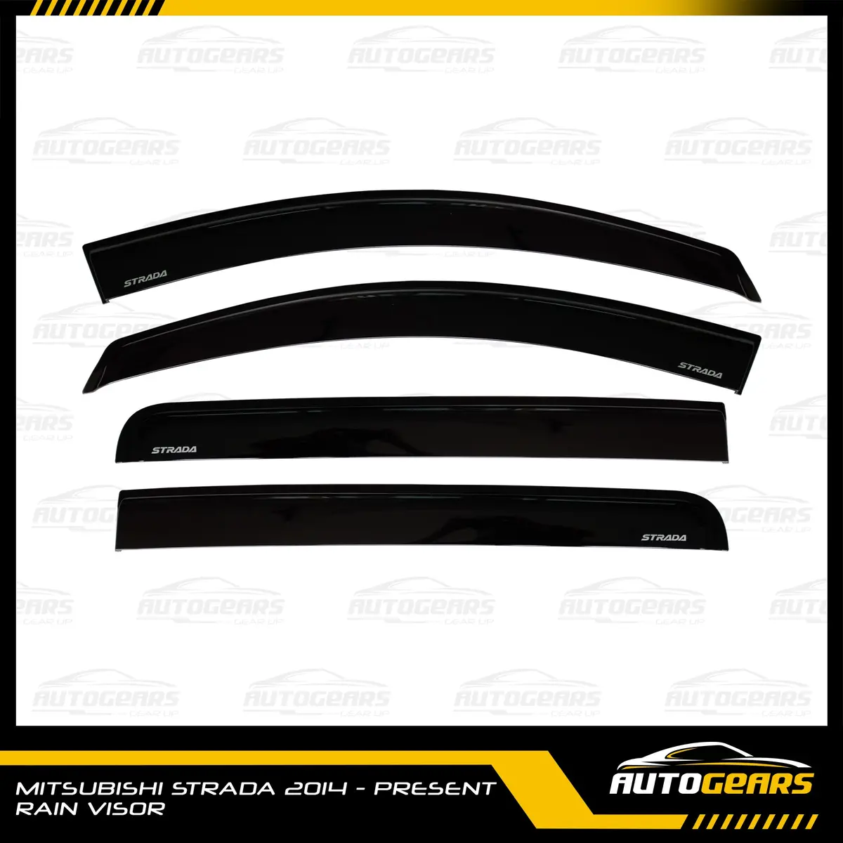 Mitsubishi Strada (2014 - 2023) Rain Visor With Logo 1