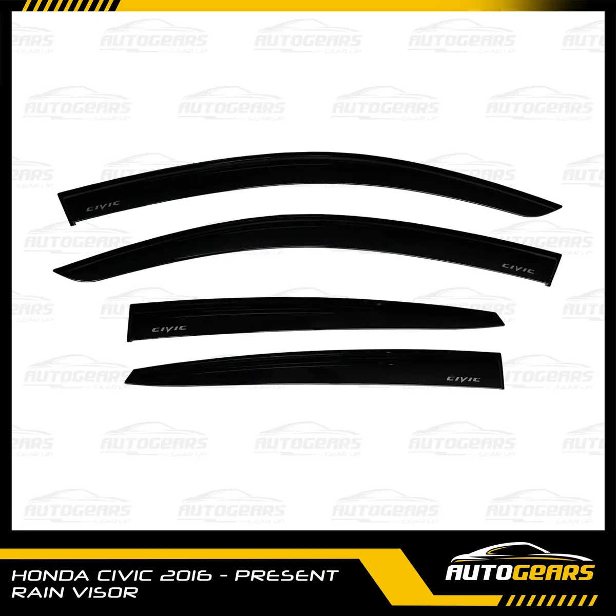 Honda Civic (2016 - 2021) Rain Visor With Logo 1
