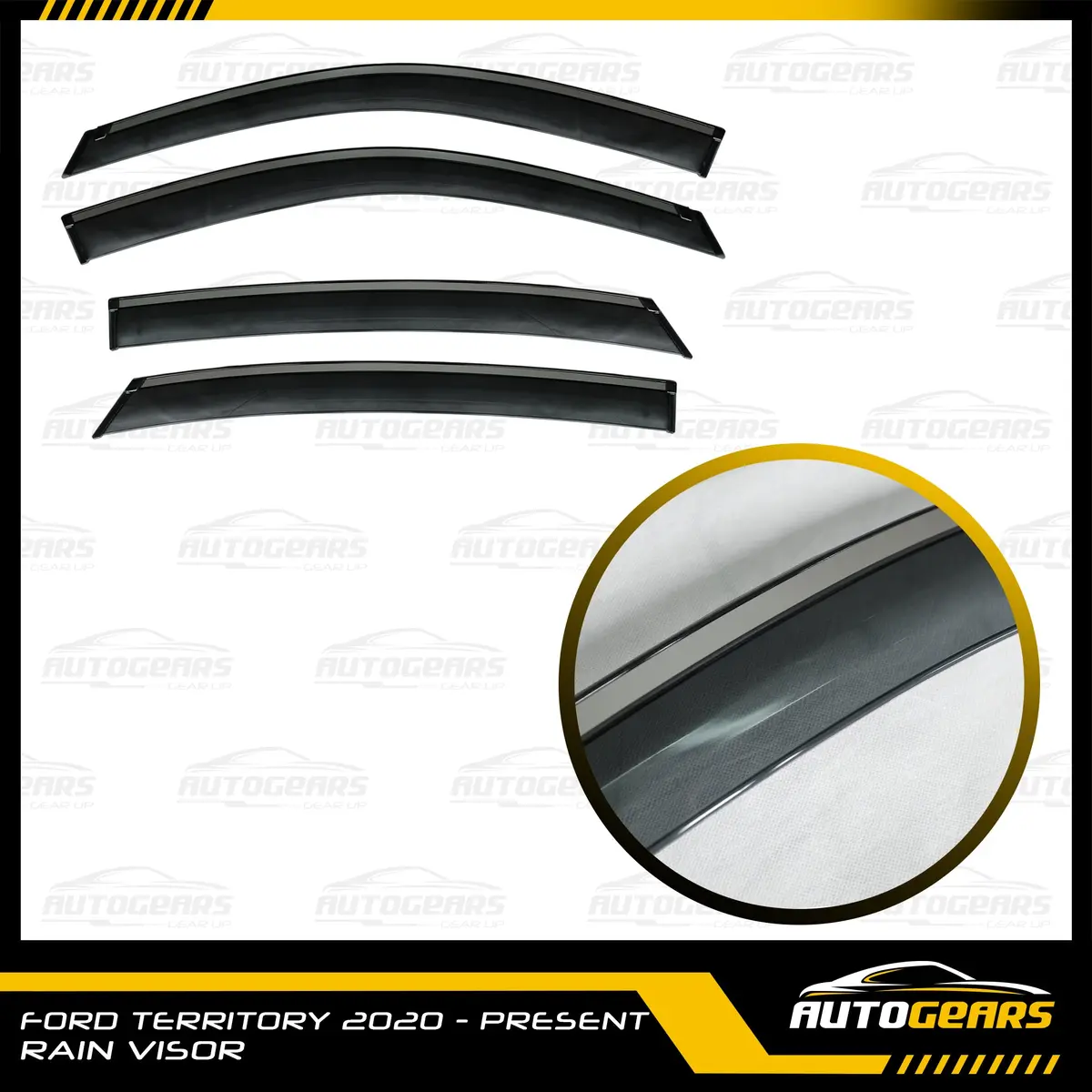 Ford Territory Gen 1 (2020 - 2022) Rain Visor With Chrome Trim 1