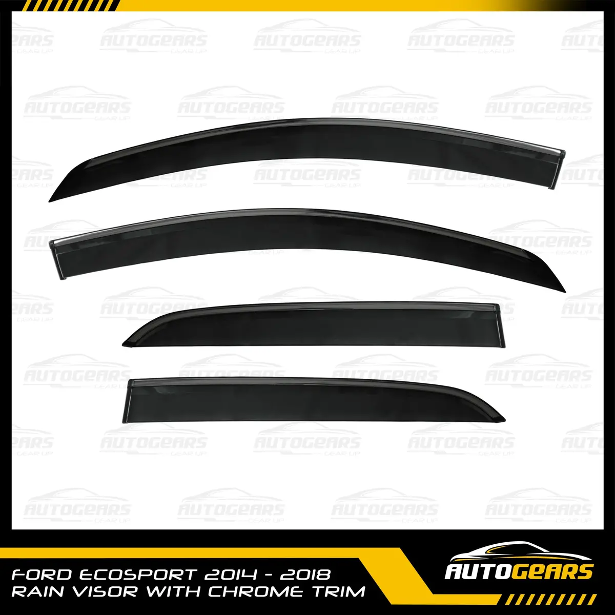 Ford Ecosport (2014 - 2018) Rain Visor With Chrome Trim 1