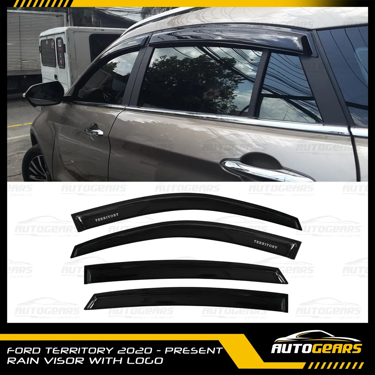 Ford Territory Gen 1 (2020 - 2022) Rain Visor With Logo 1