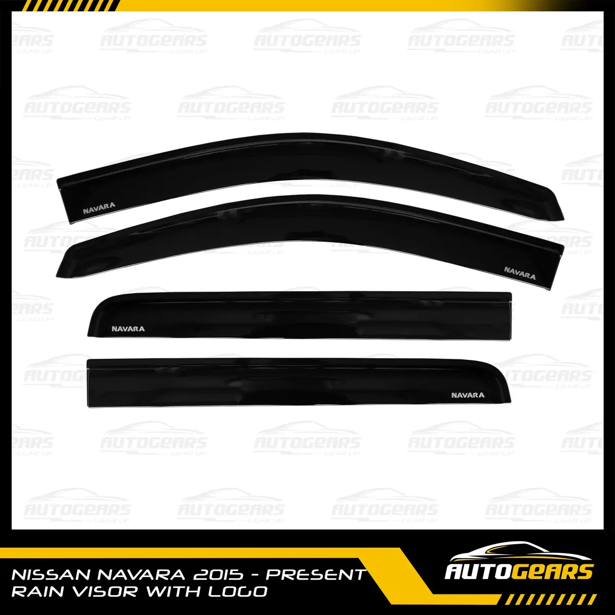 Nissan Navara (2015 - 2026) Rain Visor With Logo 1