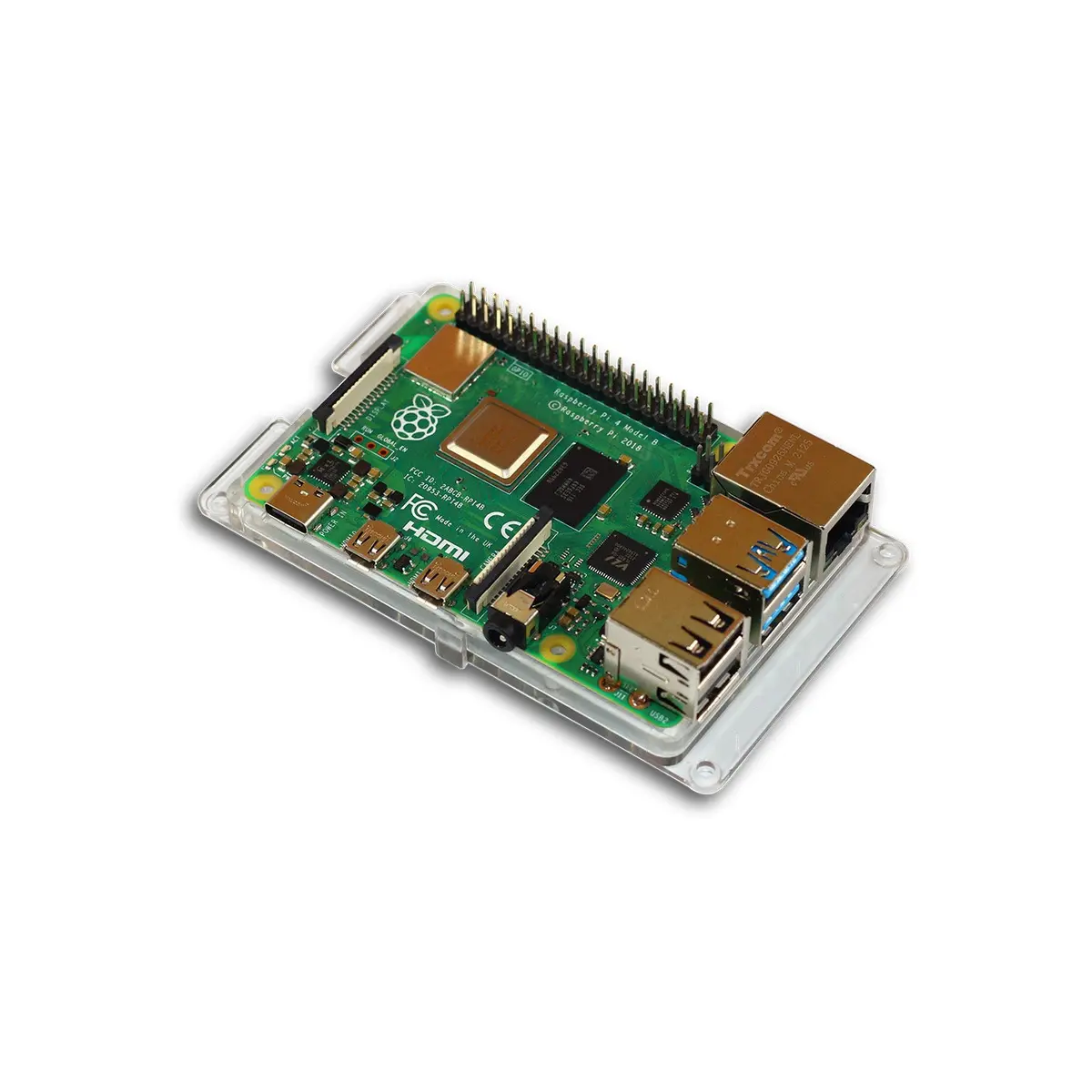Raspberry Pi 4, 3B+, 3, 2 Bumper Case - Clear 1