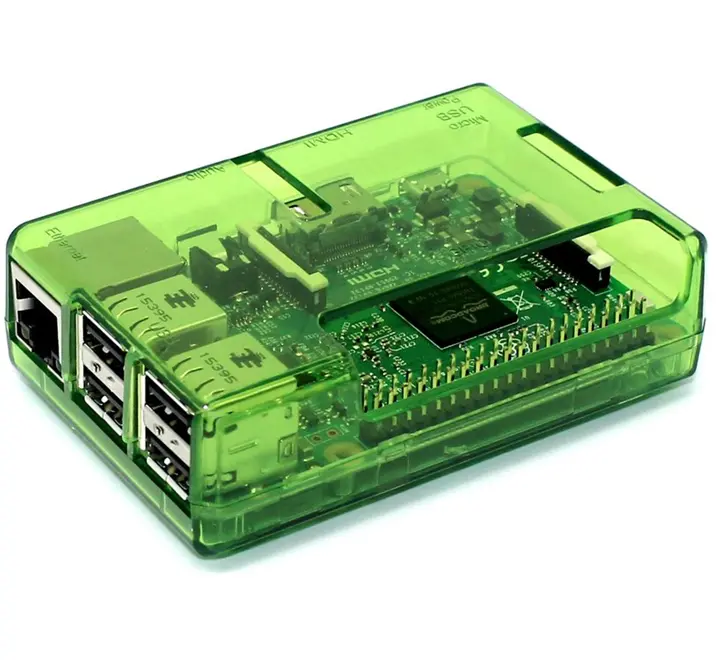 Raspberry Pi 2, 3, 3B+ Open Case, Green 1
