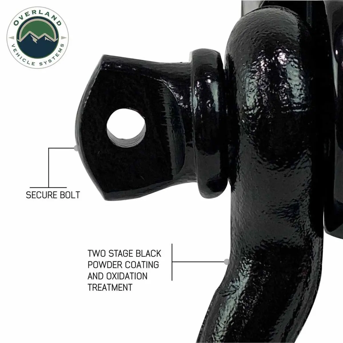 Receiver Mount Recovery Shackle 3/4" 4.75 Ton Rated Black Universal 2