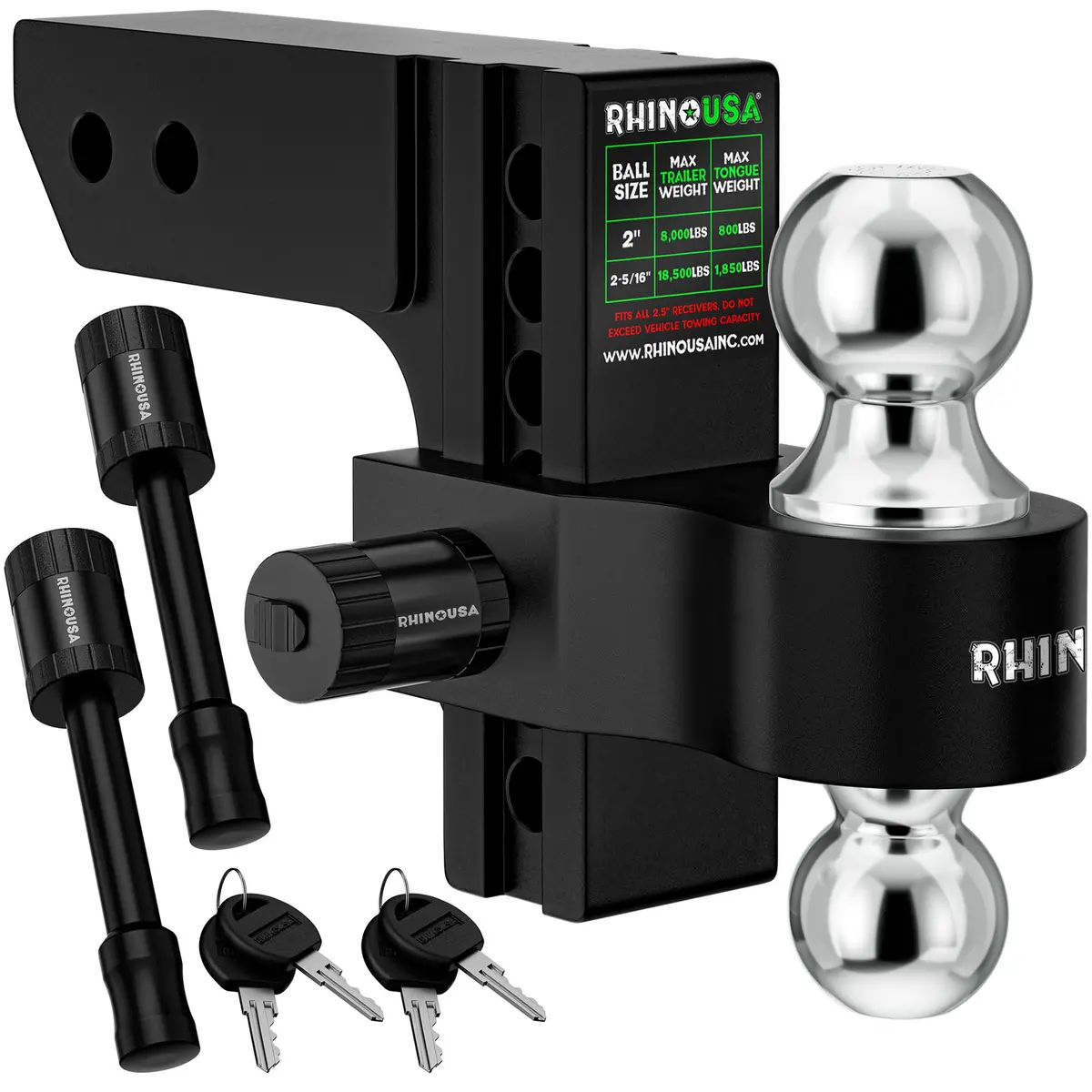 Rhino Usa 6In Heavy Duty Drop Hitch - 2.5In (Black) | Rg-Htdrop2.56-Blk 1