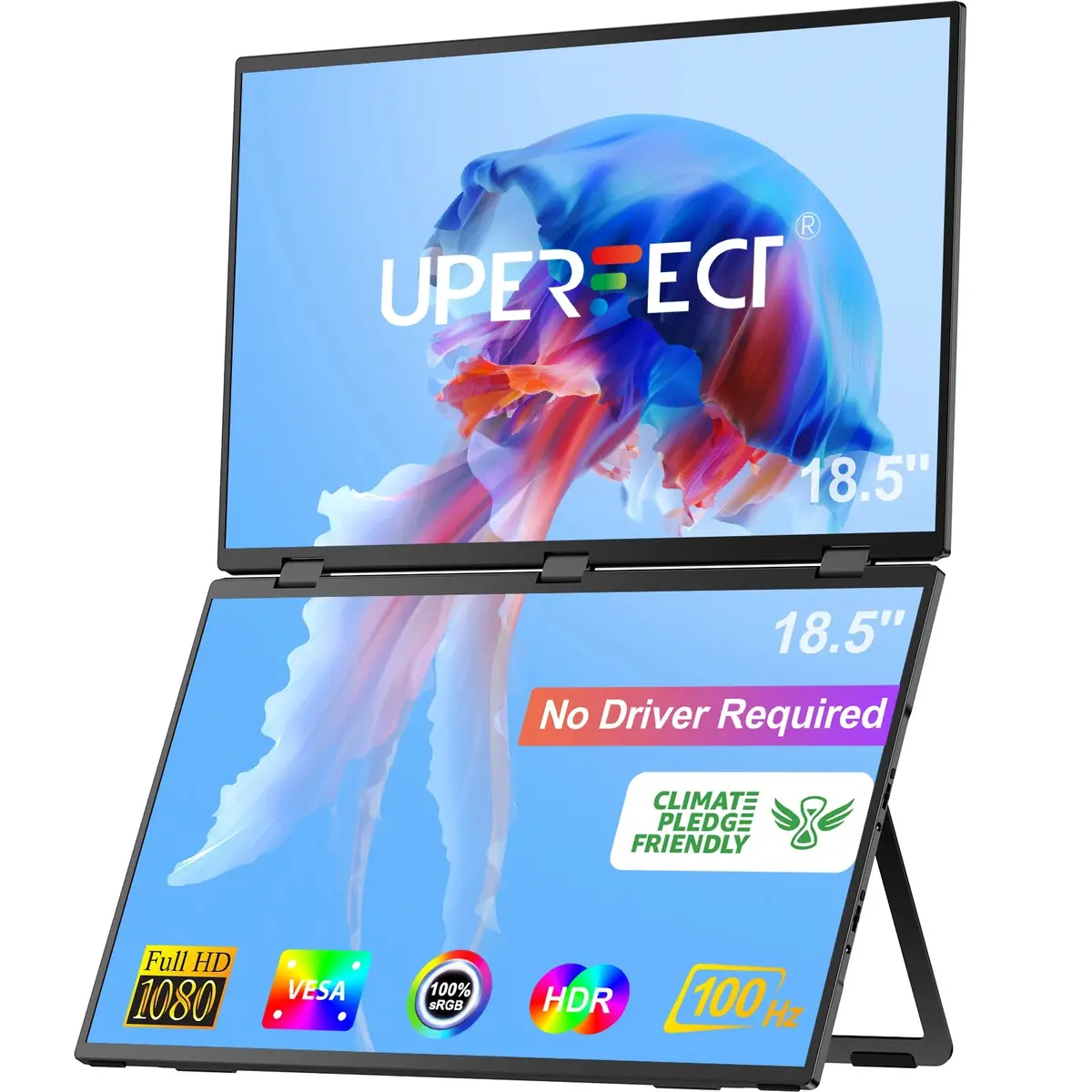 Uperfect Triple-Screen Portable Foldable Monitor – 15.6" & 18.5" Dual Display with Adjustable Stand Extender, 1080p FHD IPS for Windows Laptops - Image 30