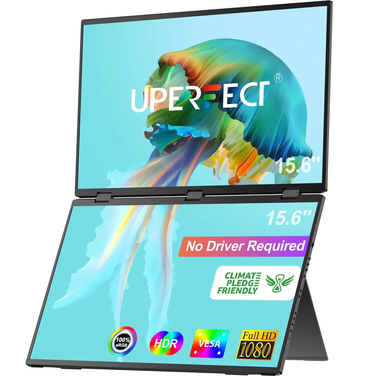 Uperfect Triple Screen 15.6"/18.5“ Portable Foldable Monitor Dual Screen With Stand Extender 1080P Fhd Ips For Laptop Windows 28