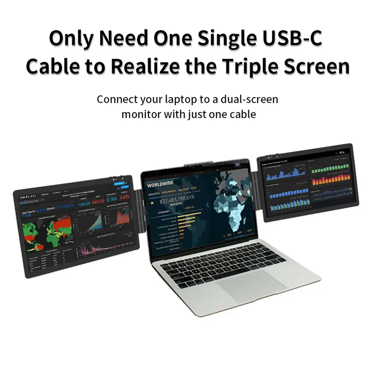 12 Inch Laptop Dual Monitor 1920*1080 Hd Ips Lcd Dual Monitor Screen Extender Laptops For Macbook Huawei 1