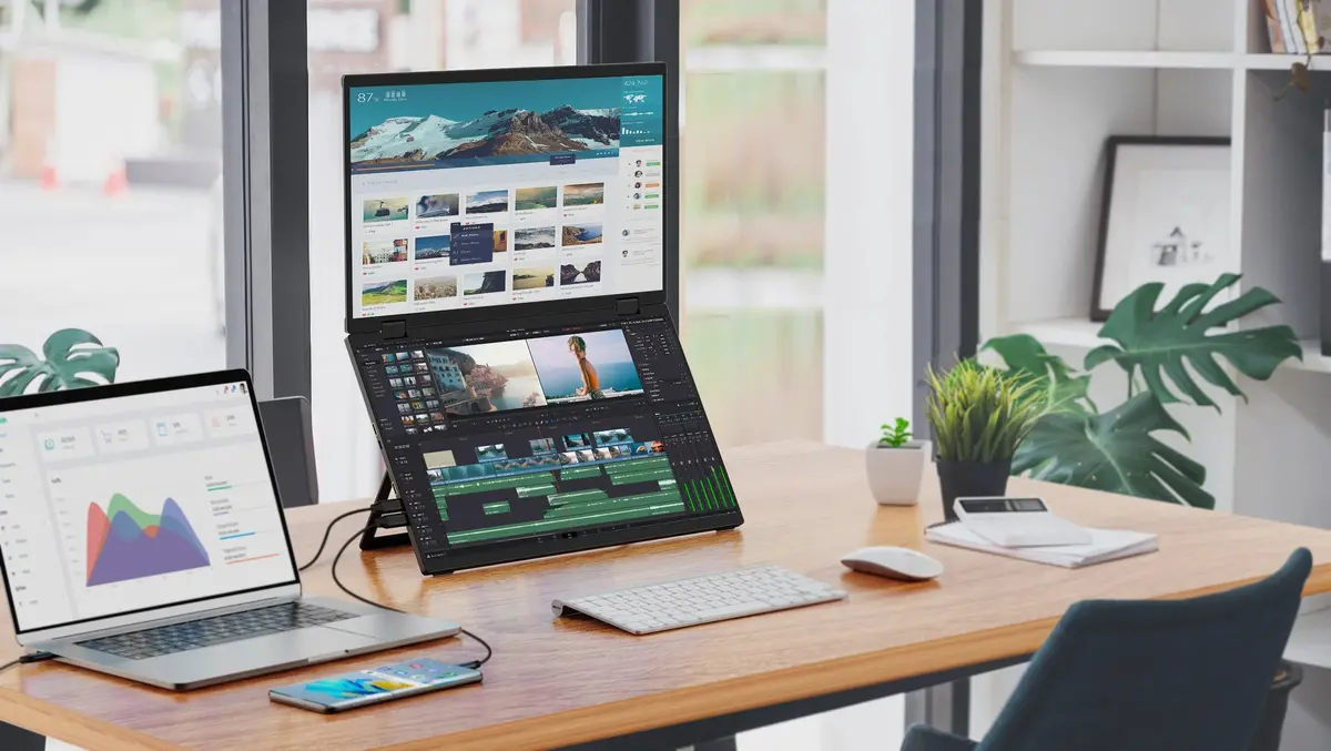 Uperfect Triple Screen 15.6"/18.5“ Portable Foldable Monitor Dual Screen With Stand Extender 1080P Fhd Ips For Laptop Windows 20