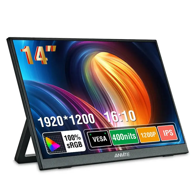 14 Inch Portable  Touch Monitor Non-Touch Optional 16:10 400Cd/M2 Gaming Computer Expand Display For Xbox Ps4/5 Switch Loptop 2