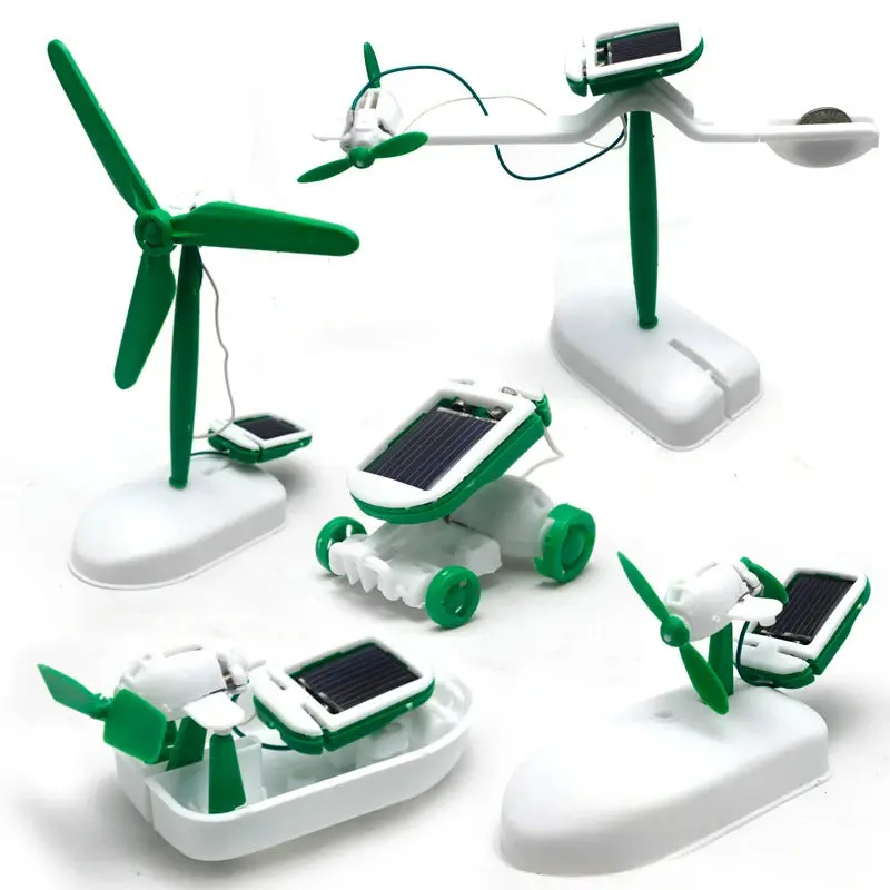 6-In-1 Solar-Power Robot Kit Assembling Ship Fan Windmill Car Toys Scientific Lab Diy Kids Educational Gadgets 1