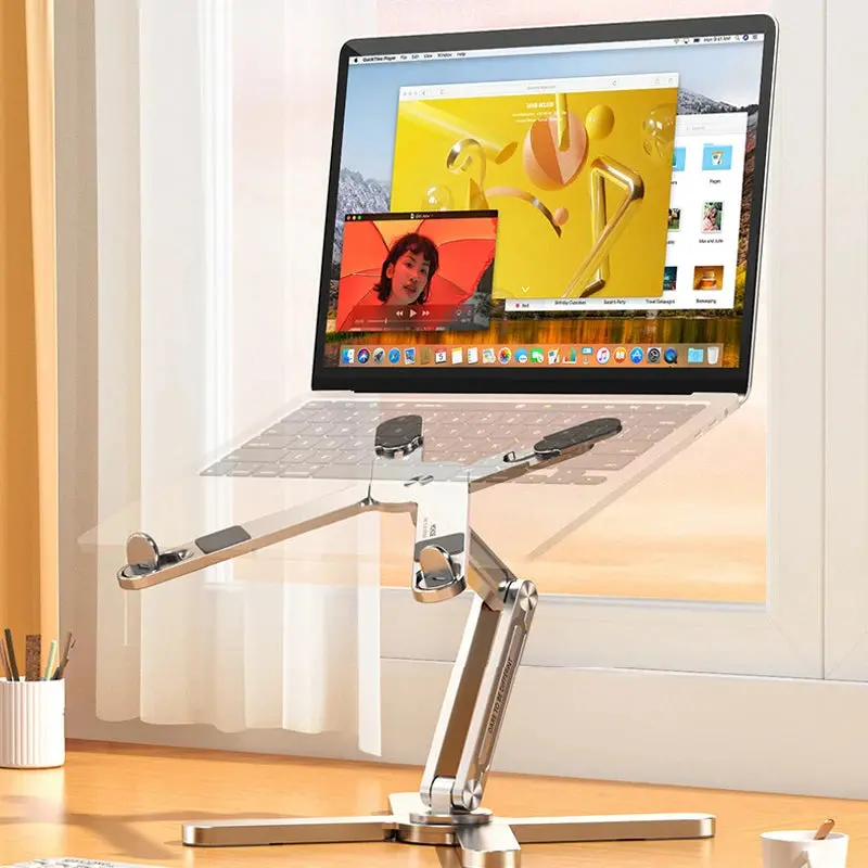 Foldable Laptop Stand 360°Rotation Notebook Table Aluminum Alloy Holder Portable Book Tablet Bracket With Heat Dissipation 1