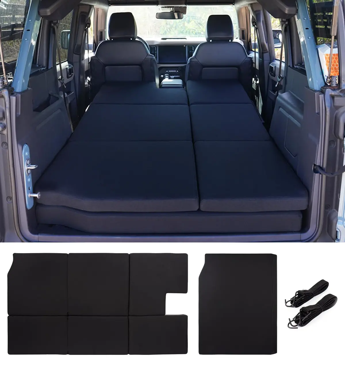 1.6-Inch Thick Premium Foam Bed Pad & Leveling Pad For 2021-2024+ Ford Bronco 4 Door 1