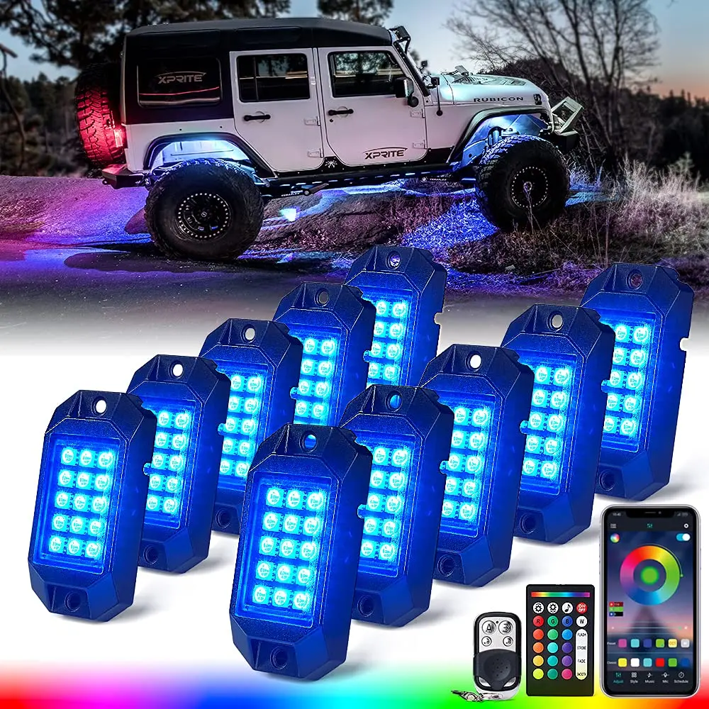 Rgb Led Rock Lights With Remote Control & Bluetooth | Discovery Series 3