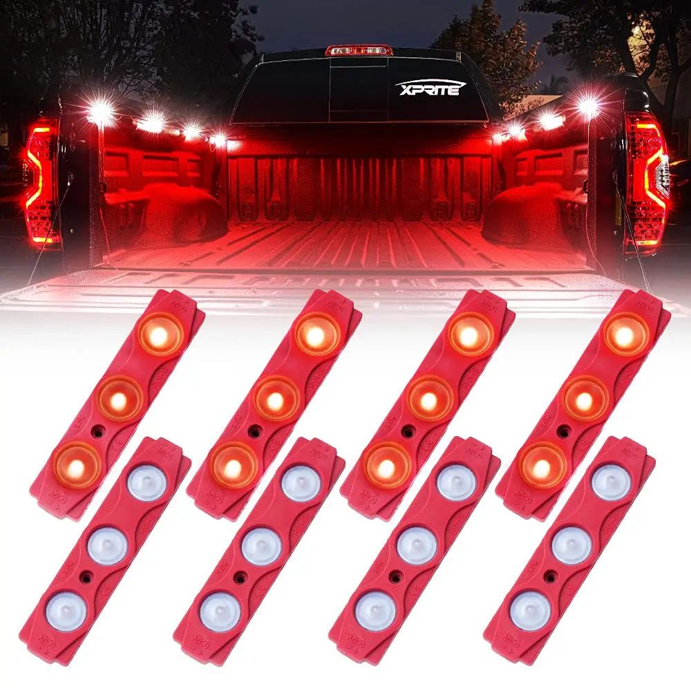 Xprite 8 Led Rock Light Pods Truck Bed Lighting Kit With Switch 4