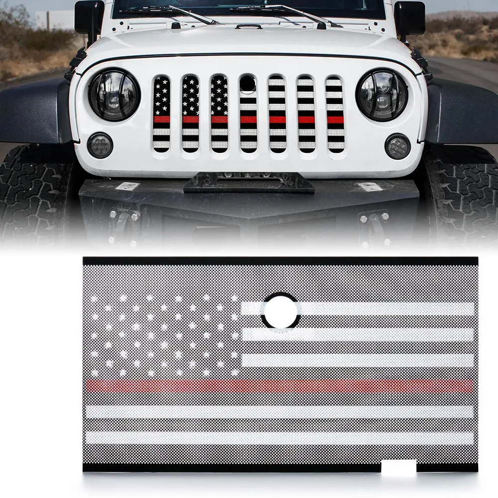 Jeep Grille Insert With American Flag For 2007-2018 Jeep Wrangler Jk 1