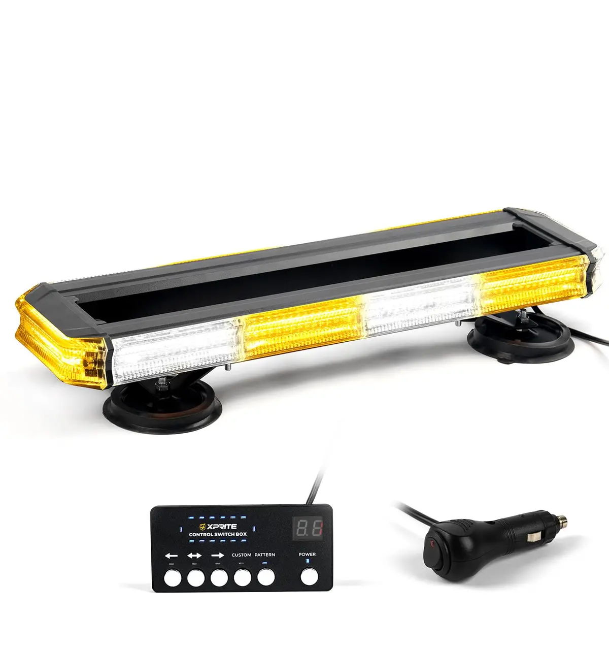 Xprite Led 150 Rooftop Emergency Strobe Light Bar W/Control Panel Magnetic Base 1