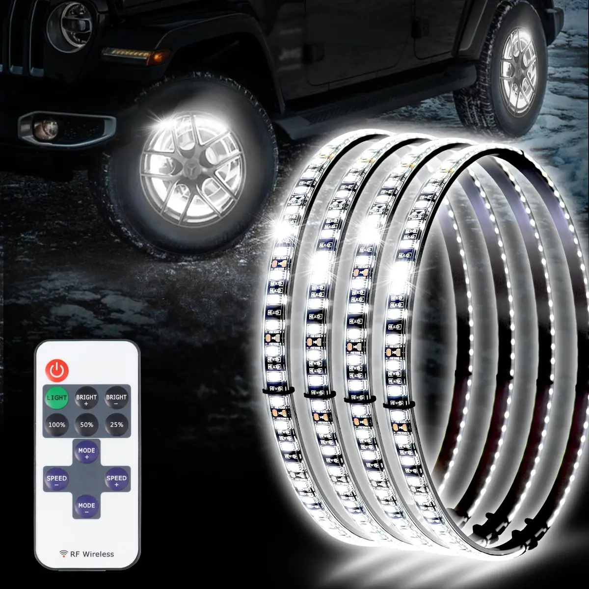 4Pcs 17" Pure White Wheel Lights 1