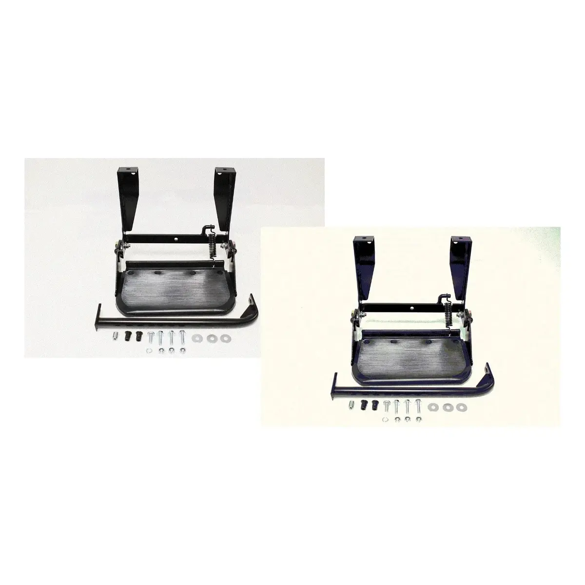 Single Fold Down Rubber Topped Black Side Step Set 1