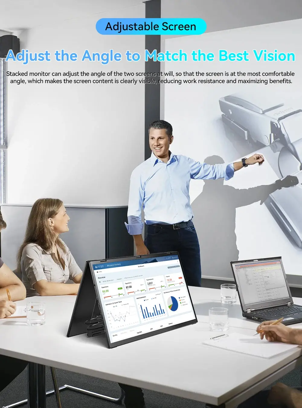 Uperfect Triple Screen 15.6"/18.5“ Portable Foldable Monitor Dual Screen With Stand Extender 1080P Fhd Ips For Laptop Windows 11