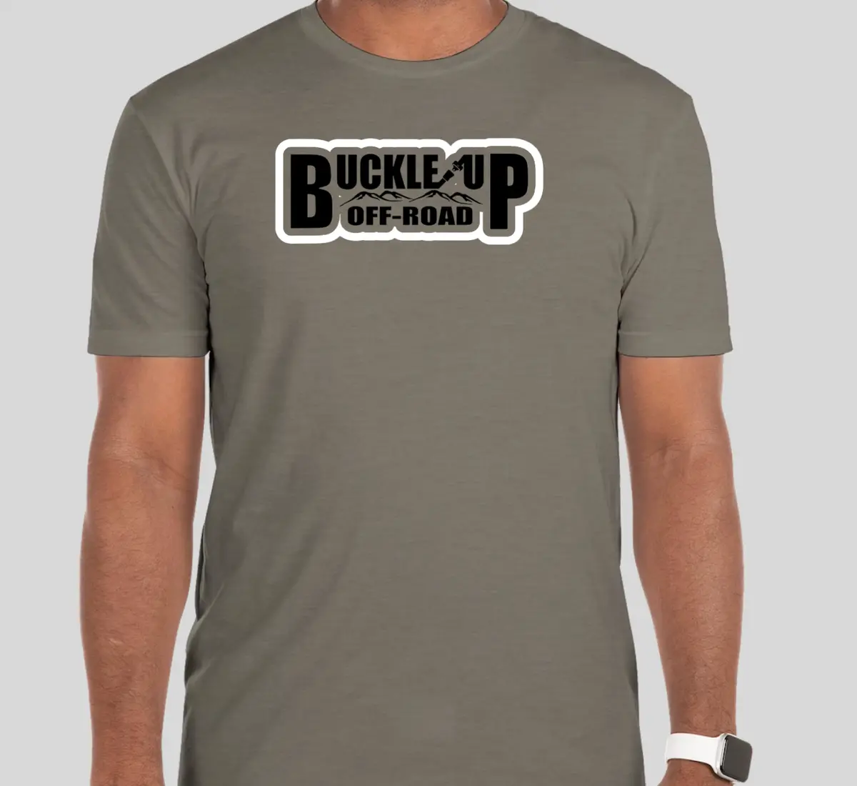 Buckle Up Off-Road Merch T-Shirt Light Olive - Large 1