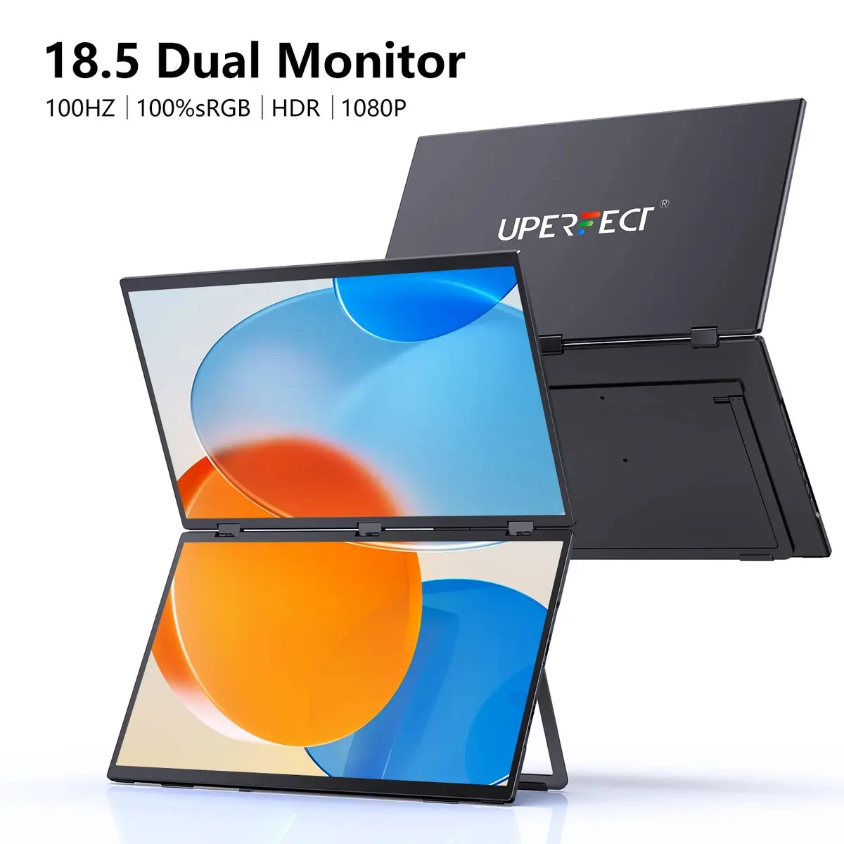 Uperfect Triple Screen 15.6"/18.5“ Portable Foldable Monitor Dual Screen With Stand Extender 1080P Fhd Ips For Laptop Windows 1